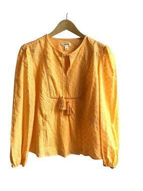 STYLE & CO-WOMEN'S ORANGE 100% COTTON LIGHT LONG SLEEVE TOP SIZE SMALL-NWT